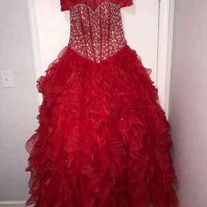 Red ball gown